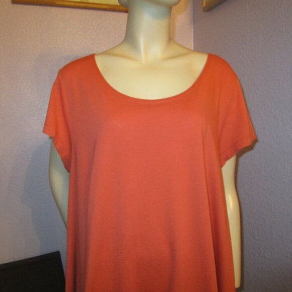 Bryn Walker Charlie Asymmetrical Tunic Top Size L Cotton Quill Lagenlook Coastal - Picture 2 of 11